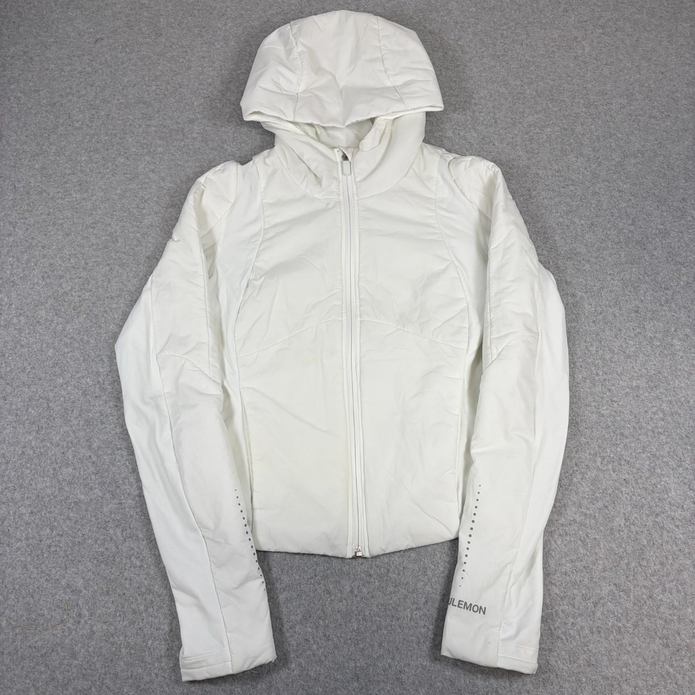 Lululemon Push Your Pace Jacket Womens 6 White Athletic Sporty Workout